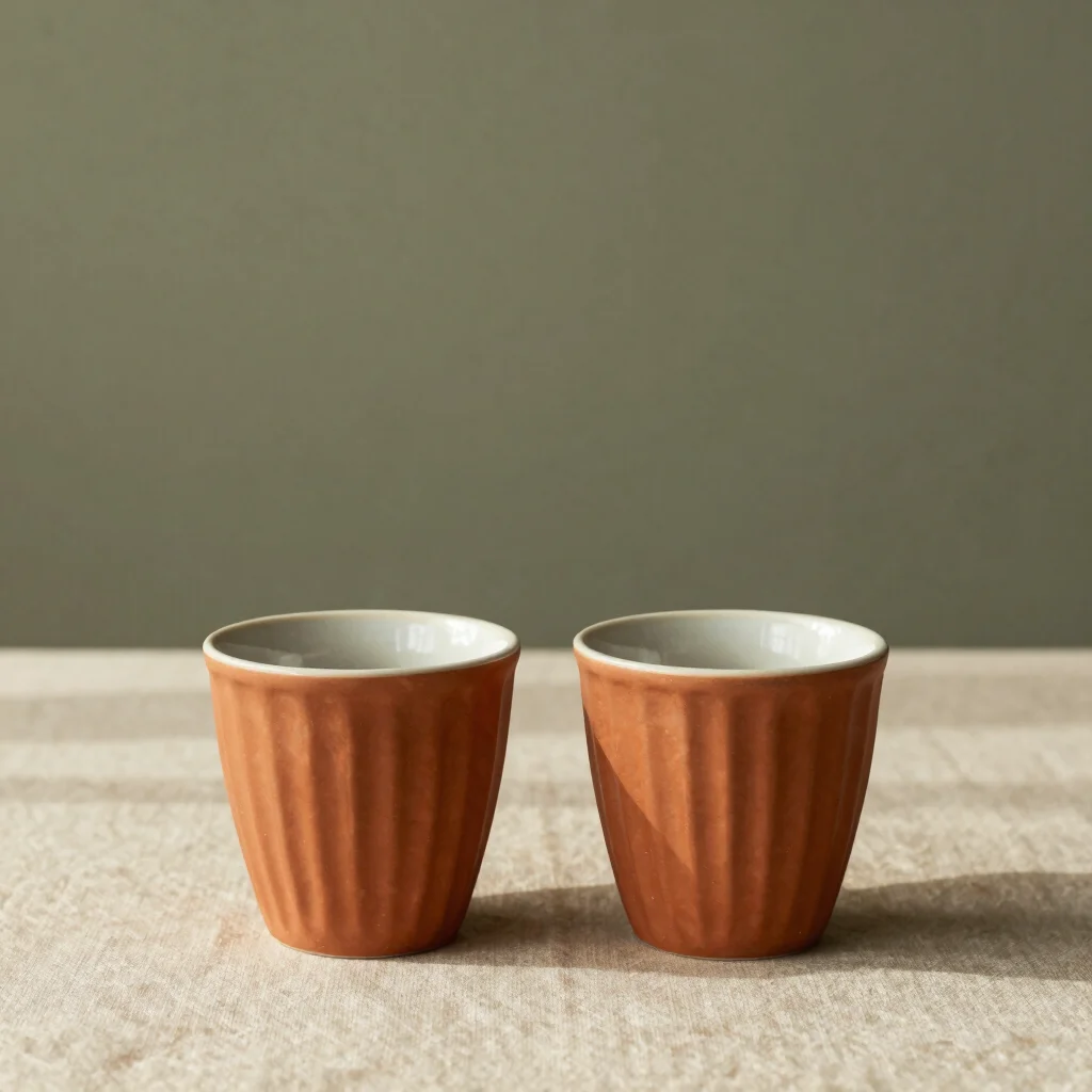 Ribbed Clay Espresso Cup Set